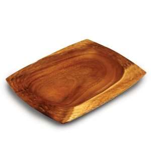 Natural Acacia Wood Honeycomb Serving Platter  Kitchen 
