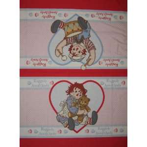  Raggedy Ann & Andy Pillow / Pillowcase Fabric Panel: Home 