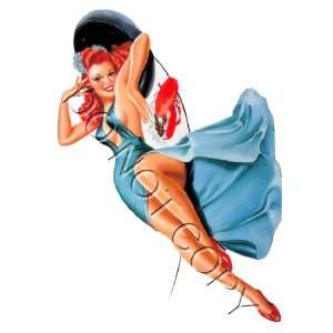  Lovely Vintage Pinup Girl decal s36: Musical Instruments
