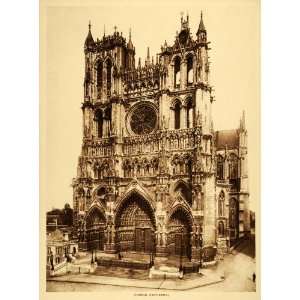  Print Amiens Cathedral France French Gothic Architecture Medieval 