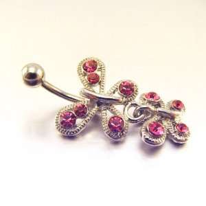 Body piercing Papillons pink.