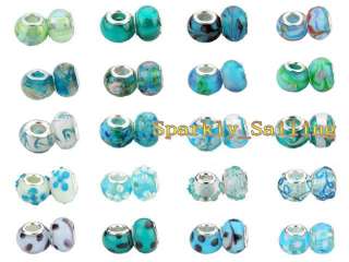   Glass Lampwork Bulk Lots 100 Mix Beads Fit European Bracelets Gmix22