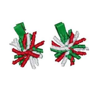  1.5 Christmas Mini Korker Hair Bow Clips, Pair Beauty