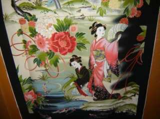 Fabric Red Rooster SERENITY JAPANESE CRANE GEISHA GARDEN PEONIES 