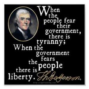  Jefferson Tyranny Liberty Quote Print