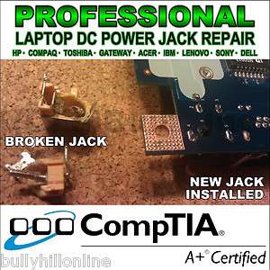   Jack Repair Service Dell HP Acer Compaq Toshiba Sony Gateway  
