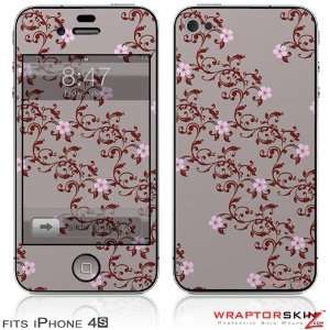  iPhone 4S Skin Victorian Design Red by WraptorSkinz 