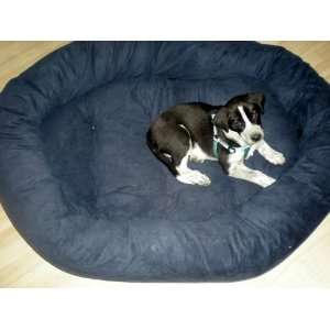  Large Navy Blue Round Dog Bolster Bed