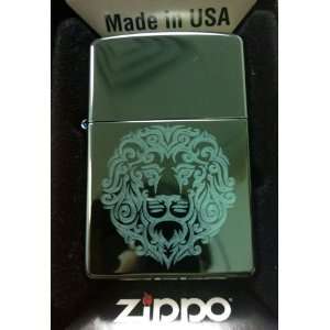  Zippo Custom Lighter   Celtic Tribal Irish Lion Crest Face 