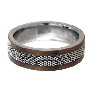 Size 9   Inox Jewelry Two Toned Mesh Cappuccino 316L Stainless Steel 