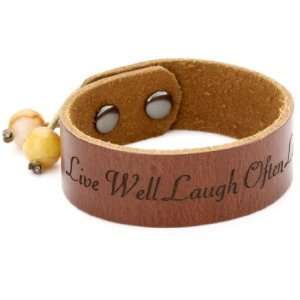  Dillon Rogers Spiritual Bands Live Well Brown Cuff 