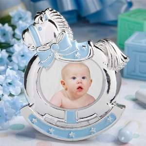  Blue Rocking Horse Photo Frame Baby Shower Favor Baby