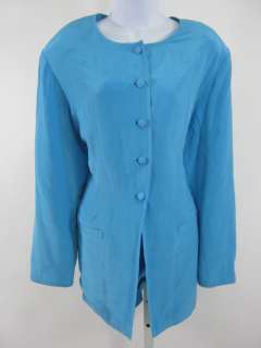 DIANE VON FURSTENBERG Vintage Turquoise Silk Top Sz M  