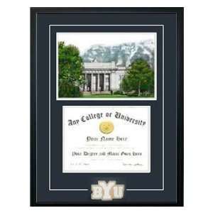 Brigham Young Cougars Sprit Graduate Diploma and Lithograph Frames 