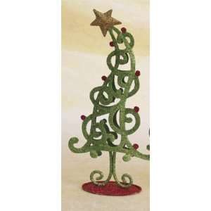  2 x Small Filigree Metal Christmas Tree Figure: Kitchen 