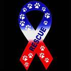 red white blue paw print rescue ribbon magnet one day