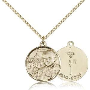 Gold Filled Pope John Paul II Medal Pendant 3/4 x 3/4 Inches 1003GF 
