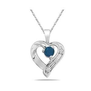  Sapphire and Diamond Heart Pendant 14kt White Gold: SZUL 