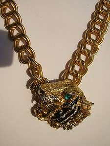   Hattie Carnegie Tiger Pendant Necklace or Belt Buckle Book Piece