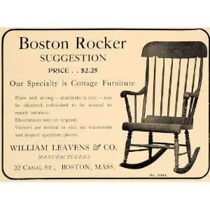  1907 Ad William Leavens Boston Rocker Cottage Furniture 