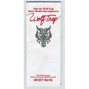   Wolf Trap Brochure 1989 West Falls Church Virginia. 