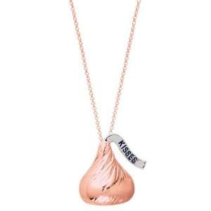  Flat Back Pendant Necklace 14k Rose Gold: Hersheys Kisses: Jewelry