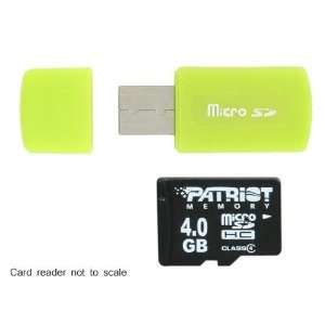 Patriot 4GB microSD Memory Card + USB Reader (Yellow) for use with HTC 