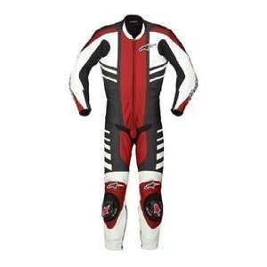  Alpinestars CR One Piece Motorcycle Race Suit Black/Red 46 
