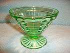   VASELINE GREEN TWISTED OPTIC MILADY TIFFIN GLASS PERFUME STOPPER