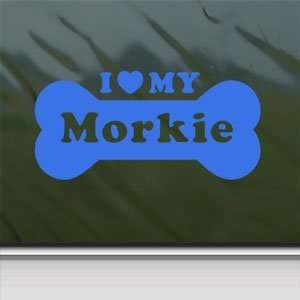  I Love My Morkie Blue Decal Car Truck Window Blue Sticker 