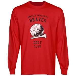  Bradley Braves Club Long Sleeve T Shirt   Red Sports 