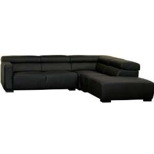  Taffy Leather 3 pcs Sofa Set In Black