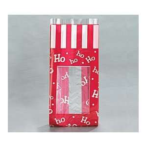  (100) Hohoho! Red & White Christmas Cellophane Bags 