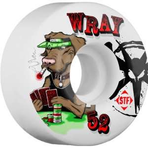  Bones Wray STF Poker Dog 52mm Skateboard Wheels (Set Of 4 