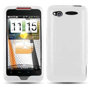 FOR HTC MERGE VERIZON CELL PHONE ACCESSORY 2PC WHITE GRIP SKIN SHIELD 