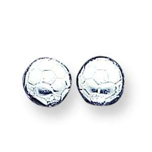  Sterling Silver Soccer Ball Mini Earrings Jewelry