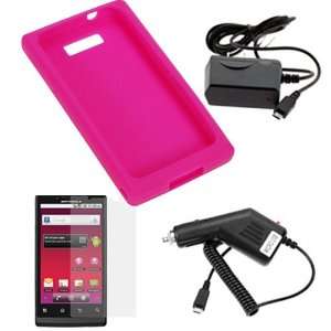  GTMax Hot Pink Rubber Soft Skin Silicone Case + Clear LCD 