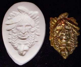 INDIAN FACE ~ CNS polymer clay mold southwest  