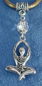 Goddess Meditation Pewter Charms Pendant Necklace w/chain European 