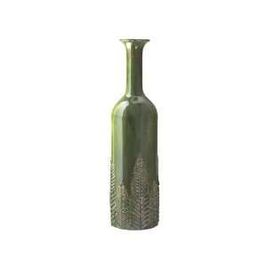  Large Fern Bottle Vase. Cerami