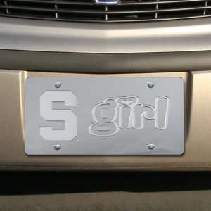  Michigan State Spartans Silver Mirrored Girl License Plate 