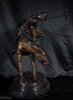 English Bronze Polo Player Horse Jockey Statue Casting  