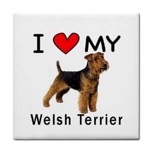  I Love My Welsh Terrier Tile Trivet 