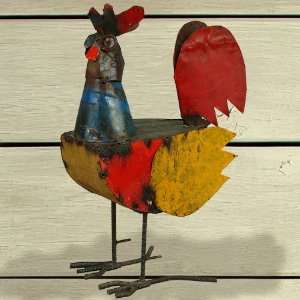  Rusty Rooster Reclaimed Metal Statue 24