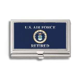  US Air Force Retired Insignia Business Card Holder Metal 