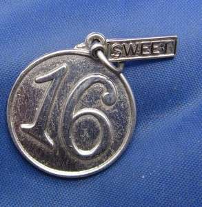 Vintage Silver SWEET 16 Charm marked AE STERLING  