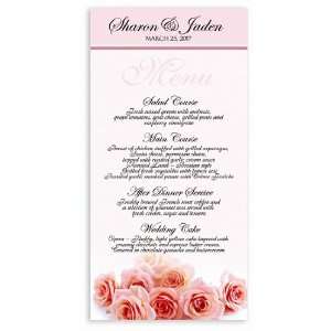  250 Wedding Menu Cards   Pink Passion Roses Office 