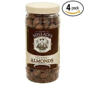 Mama Mellaces Coffee Almonds, 8 Ounce PET Jar (Pack of 4)  
