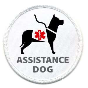  ASSISTANCE DOG Image Medical Alert Symbol 3 inch Sew on 