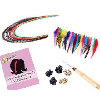   Feather Hair Extension Mix Kit in Grizzly and Solid Colors